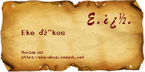 Eke Ákos névjegykártya